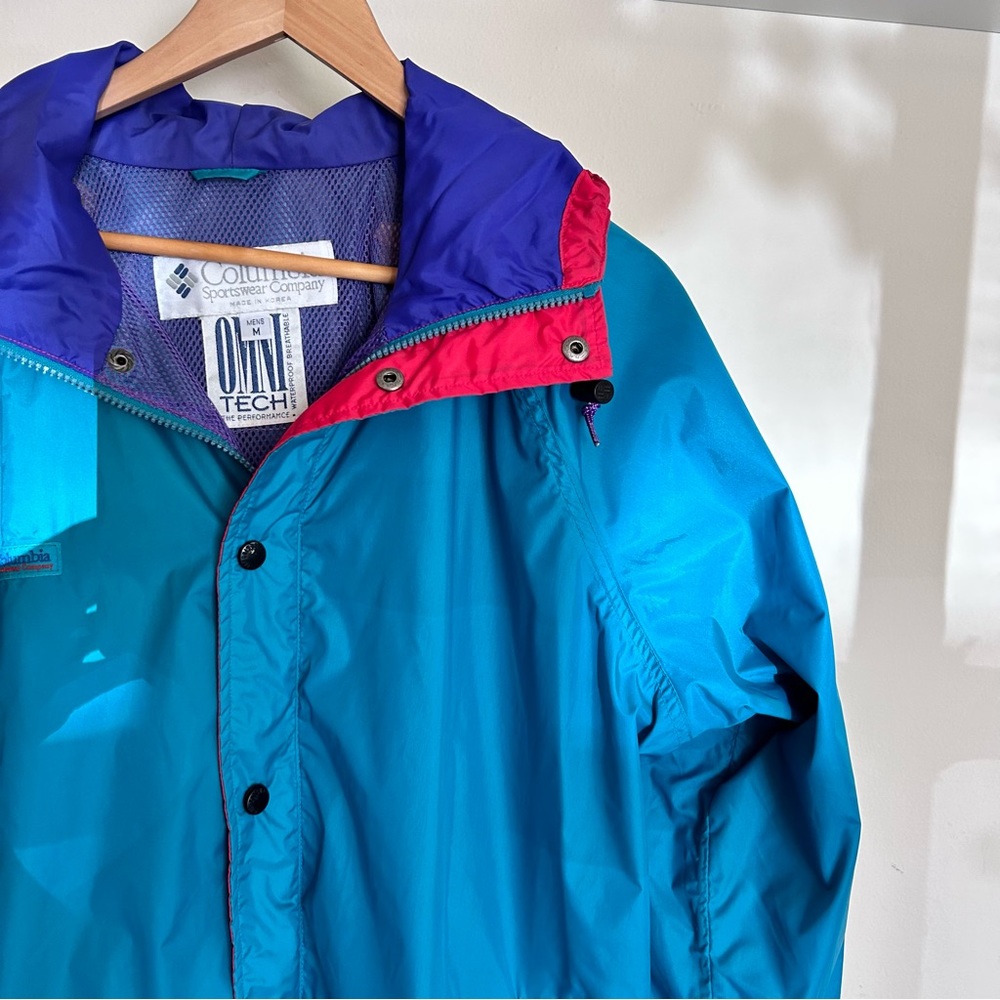 Vintage 80s COLUMBIA Omni Tech Colorblock Windbreaker M
